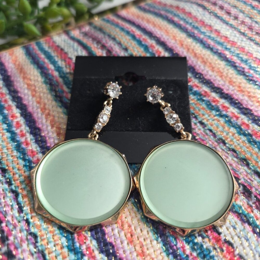 Maison Émeraude – Octagon Drop Earrings Mint Jade Green gold and  Cubic Zirconia